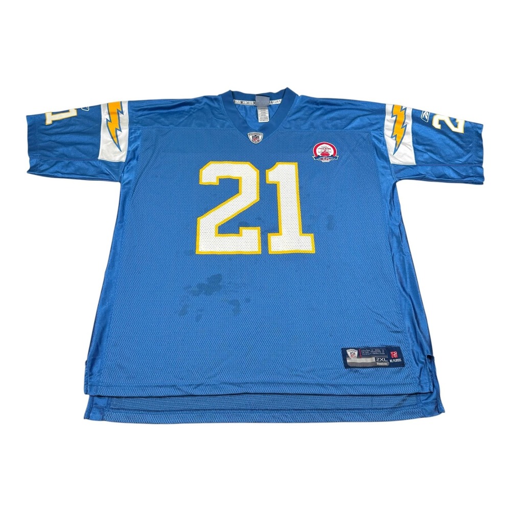 San Diego Chargers Football Jersey Mens 2XL Blue NFL Reebok Tomlinson 21 Mesh